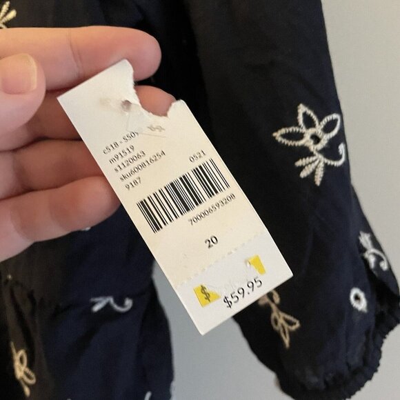 Lane Bryant Women 20 Floral Embroidered Eyelet Off-The-Shoulder Peplum Top NWT - Picture 8 of 11